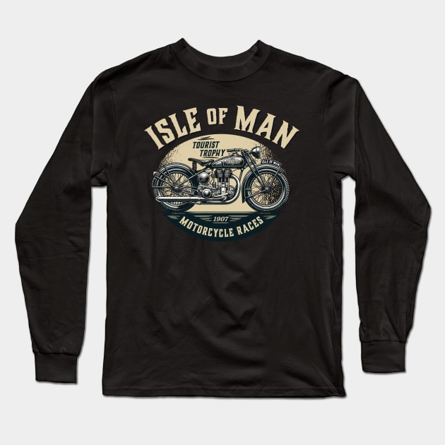 Isle of Man TT Motorcycle Racing Long Sleeve T-Shirt by Graphic Duster